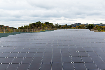 Image showing Solar power panel factory