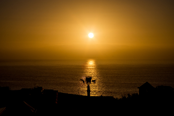 Image showing beautiful view on la gomera island and sky while sunset