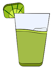 Image showing Green lime mojito with ice vector or color illustration