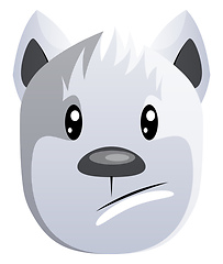 Image showing Sad white cartoon dog vector illustartion on white background