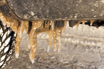 Image showing Dirty car, winter