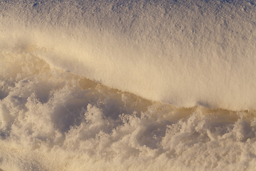 Image showing The surface of the snowdrift, winter