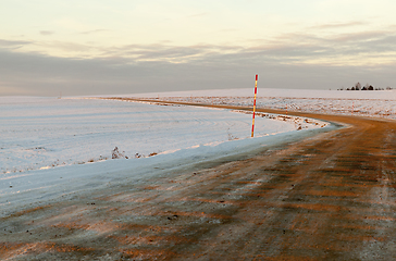 Image showing Ruts on a snow-covered road