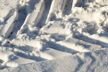 Image showing Snow drifts in winter