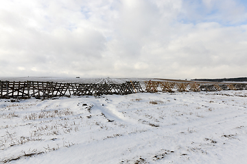 Image showing Snow drifts in winter