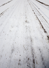 Image showing Snow drifts in winter