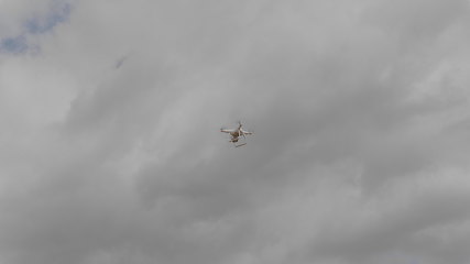 Image showing Modern drone is flying. UltraHD stock footage