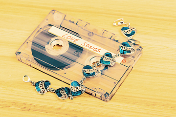 Image showing Audio cassette tape with love songs