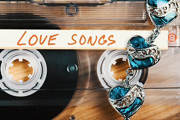 Image showing Audio cassette tape with love songs