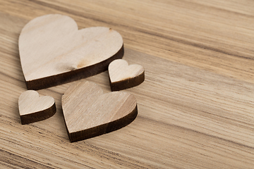 Image showing valentine\'s wooden hearts