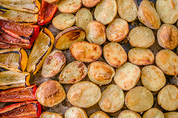 Image showing Delicious baked potato and pepper