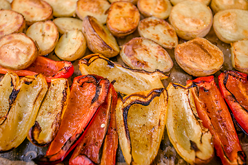 Image showing Delicious baked potato and pepper