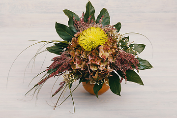 Image showing Bouquet of fresh heather bouquet