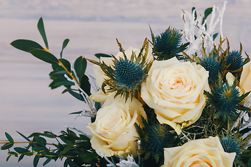 Image showing elegant bouquet of White roses