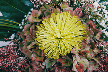 Image showing Bouquet of fresh heather bouquet