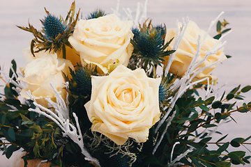 Image showing elegant bouquet of White roses