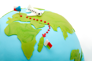 Image showing Birthday cake like globe, travel concept
