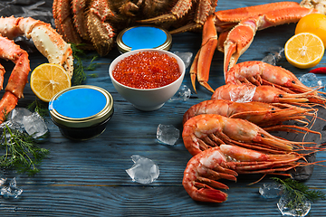 Image showing Set of fresh seafood