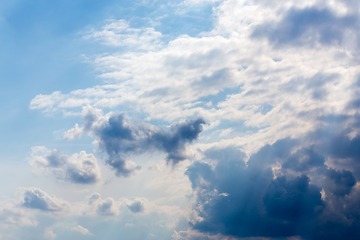 Image showing White clouds on blue sky background