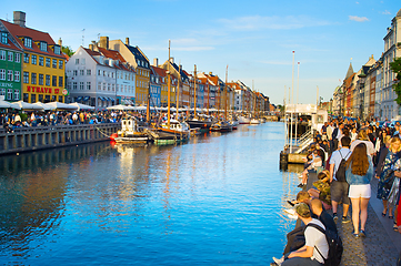 Image showing People  Nyhavn port Copenhagen Denmark