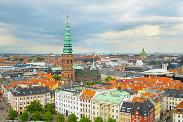 Image showing Skyline Copenhagen Nicholas church Denmark