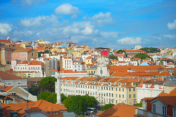 Image showing Skyline Lisbon Old Town  Rossio