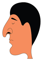 Image showing Clipart of a man with a very long nose vector or color illustrat