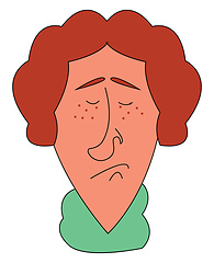 Image showing Redhead man with freckles illustration vector on white backgroun