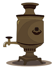 Image showing An ancient looking samovar vector or color illustration