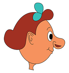 Image showing A girl with big nose vector or color illustration