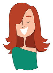 Image showing Clipart of a girl having a big smile on her face vector or color