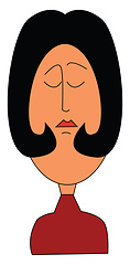 Image showing Woman in short hair vector or color illustration