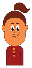 Image showing An innocent guy with shirt having yellow buttons vector or color