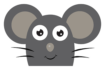 Image showing A happy grey mouse vector or color illustration