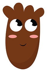 Image showing A brown monster with big eyes vector or color illustration