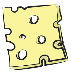 Image showing A piece of a cheese vector or color illustration