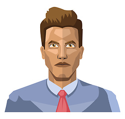 Image showing Young man with a short hair and a tie illustration vector on whi