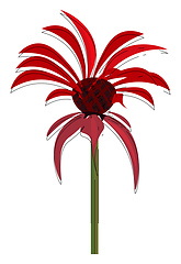 Image showing Clipart of a bee balm flower vector or color illustration