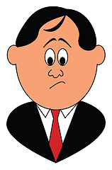 Image showing A man in red tie vector or color illustration