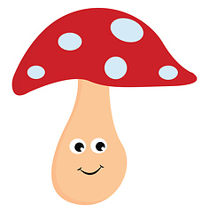 Image showing Red mushroom vector or color illustration