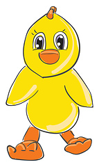 Image showing Cartoon chicken vector or color illustration