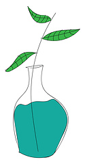 Image showing Plant in bottle illustration vector on white background 