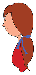 Image showing Girl with long hair vector or color illustration