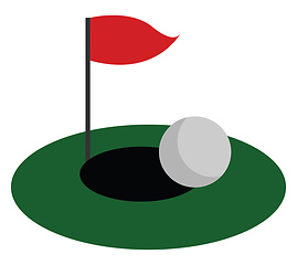 Image showing A green golf court vector or color illustration