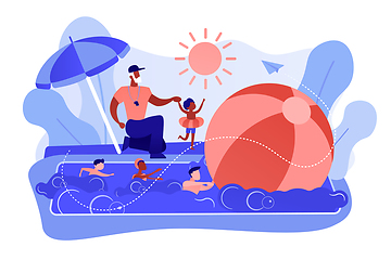 Image showing Swim camp concept vector illustration.