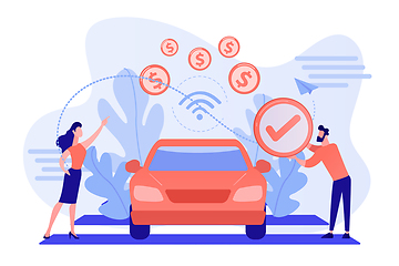 Image showing In vehicle payments concept vector illustration.