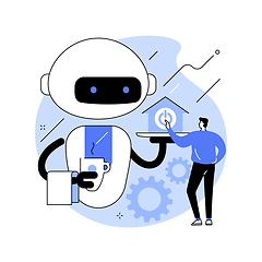 Image showing Home robot technology abstract concept vector illustration.