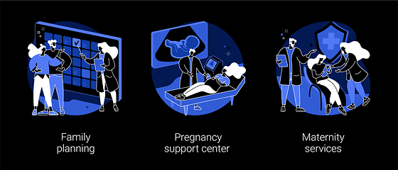 Image showing Pregnancy and birth support abstract concept vector illustrations.