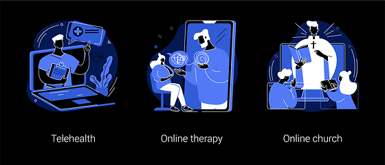 Image showing Digital counseling and mental help abstract concept vector illustrations.