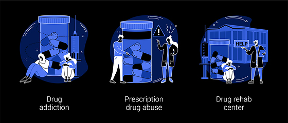Image showing Drug addiction abstract concept vector illustrations.